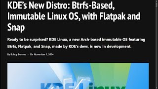 KDE’s New Distro BtrfsBased Immutable Linux OS with Flatpak and Snap [upl. by Inaja]