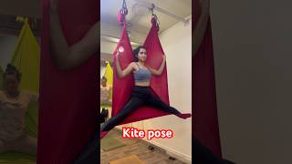 Aerial yoga beginners pose  How to hang aerial at home  seatedyoga ploughpose yogaflow hatha [upl. by Jania]