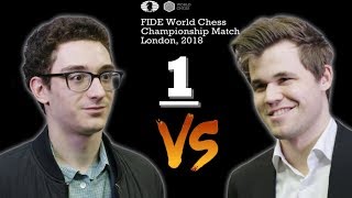 Campeonato del Mundo de Ajedrez 2018  Caruana vs Carlsen  partida 1 [upl. by Halak]