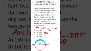 ASVABPiCAT Arithmetic Reasoning Practice Test Q Arc Length of a Circle acetheasvab [upl. by Herzel]