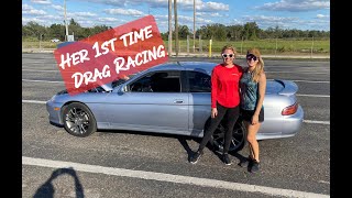 Her 1st time racing the SC300 lexus girl dragrace [upl. by Yesnil]