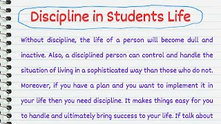 10 points on Value of Discipline  Simple points on Discipline  Essay on Value of Discipline [upl. by Acsirp]