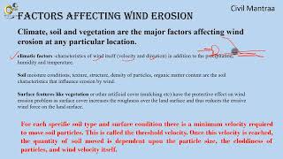 5 soil erosion due to wind Factor affecting wind erosion  Mechanism of wind erosion [upl. by Adirahs932]