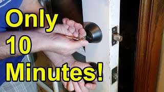 How to replace a deadbolt door lock in 10 minutes Easy install [upl. by Tim526]