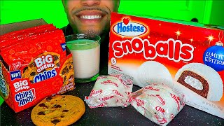 ASMR CHIPS AHOY BIG CHEWY SNOBALLS CHOCOLATE HOLIDAY TREATS EATING SOUNDS NO TALKING [upl. by Orman]