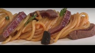 Pasta recipe Spaghettini De Cecco with Shitaki Mushroom and beef [upl. by Sally]