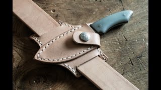 Leather Crafting  Bushcraft Knife Sheath [upl. by Anihta]