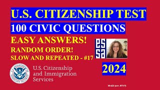 Citizen Questions and Answers 2024 EASY Answer Slow and Repeated [upl. by Woodhouse525]