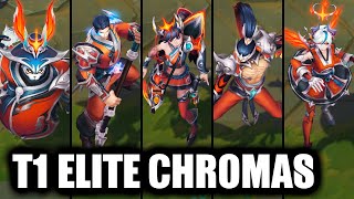 All T1 Skins Exclusive Elite Chromas League of Legends [upl. by Howell]