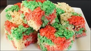 Christmas Tricolor Rice Krispie Treats [upl. by Rawlinson]