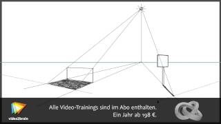 Zeichnen lernen Perspektive Tutorial Schatten konstruieren video2braincom [upl. by Cadell587]