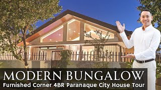 House Tour P91 · quotWhat a UNIQUE Modern Corner BUNGALOW Designquot ·Paranaque 4BR House amp Lot for Sale [upl. by Einyaj]