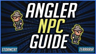 TERRARIA 13 ANGLER NPC GUIDE  HOW TO GET AND USE THE ANGLER NPC [upl. by Eirak]