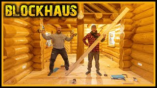 Das Blockhaus  Der Boden wird verlegt Part 10  Blockhütte Naturstammhaus Canadahaus [upl. by Gunter]