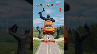 Cars vs King Kong ❌😂🙉 BeamNGDrive shorts beamngdrive [upl. by Naux]