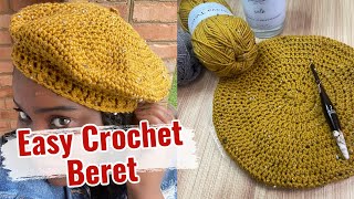 Easy Crochet Beret Sunburst Crochet Beret Beginner Friendly Crochet Beret [upl. by Noraha973]