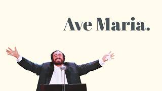 Luciano Pavarotti  Ave Marie SchubertLyric Video [upl. by Couture]