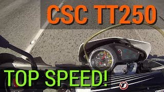 CSC TT250  TOP SPEED  47 Tooth Sprocket Review [upl. by Asseralc]