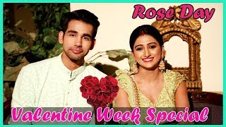 Mohena Singh amp Rishi Dev Aka Kirti amp Naksh Celebrate ROSE DAY  Valentines Day 2018 Special [upl. by Illoh529]