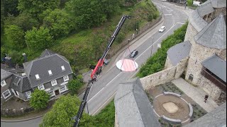 Schloss Burg Special 2  Anlieferung und Montage des Himmelsspiegel vom 17052024 [upl. by Hamfurd]