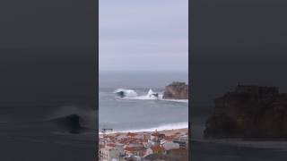 Barrels you can drive a semi through Nazarè seen from two towns over Shot by Eliza Alexandra [upl. by Aroon66]