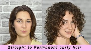 STRAIGHT TO PERMANENT CURLY HAIR [upl. by Booker986]