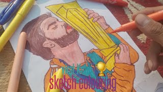 Virat Kohli 🏆🎨 sketch colouring drawing [upl. by Sakovich]