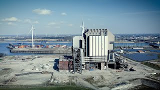 De dag erna Schoorsteen Electrabel sloop in Nijmegen  Drone 4K [upl. by Bartko713]