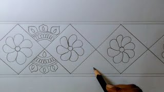 Hand drawing sareeornakameez border line [upl. by Schuler652]