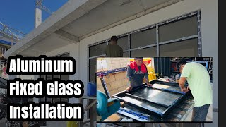 Ep1 Aluminum Business  Fixed Glass and Alco Frame Glass door Installation aluminum construction [upl. by Sivatco]