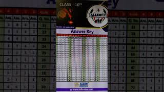 Tallentex  20102024 Class 10 Answer Key [upl. by Moynahan]