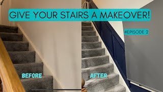 how to do stairs Panelling amp dado Rail Easy DIY [upl. by Celene]