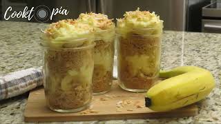 BANANA COCONUT CREAMY PUDDING JARS  COOKTOPIA [upl. by Neersin519]