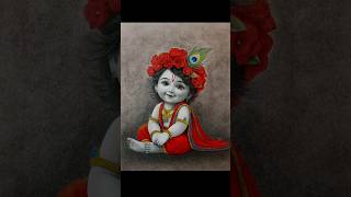 Krishna drawing  final part✔️ krishna portrait artistlaxmisah9 [upl. by Ettenwad]