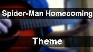 SpiderMan Homecoming  Theme Marvel Intro  Fingerstyle Guitar Cover TAB [upl. by Llevel]