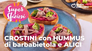 CROSTINI con HUMMUS di BARBABIETOLA e ALICI❤️ adv [upl. by Aikram80]