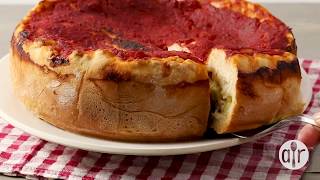 How to Make Double Crust Stuffed Pizza  Pizza Recipes  Allrecipescom [upl. by Quickel728]