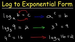 Writing Logarithmic Equations In Exponential Form [upl. by Ruenhs]