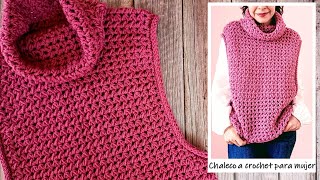 Chaleco a crochet para mujer ¡SÚPER FÁCIL y paso a paso [upl. by Ruhtracam396]