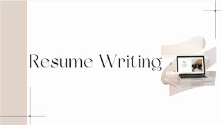 Resume Writing amp Cover Letter [upl. by Dardani43]