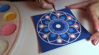 Dot painting mandala Acrylic Painting Little №14 [upl. by Alauqahs966]