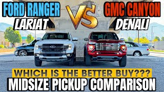 2024 Ford Ranger Lariat VS GMC Canyon Denali Which Mid Size Truck Gives You More For The money [upl. by Ajnat]