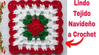 Tejido navideño a crochet ideal para posa taza posavasos tapeteChristmas crochettejido a croché [upl. by Esilehs]