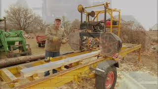 Sawing Softwood Lumber on Our Home Built Bandmill [upl. by Iclek]