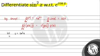 Differentiate sin2x wrt ecosx [upl. by Henarat]