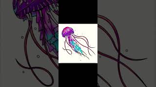 Beautiful jellyfish drawing painting 🖌️🎨 shorts art [upl. by Ynohtn]