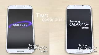 Samsung Galaxy S4 GTI9500 and GTI9505 boot up time comparison [upl. by Teragramyram]