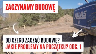 Jak zacząć budowę domu  Budowa domu krok po kroku wykop pod fundament od 1 [upl. by Natlus]