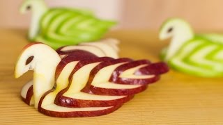 How to Make Apple Swan Garnish [upl. by Nebra]