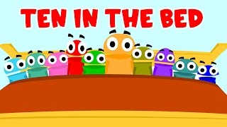 Ten in the bed  Nursery Rhyme with Lyrics  English rhymes for kids [upl. by Acirne]